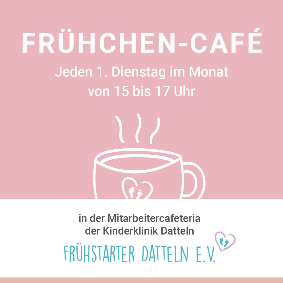 Unser nächste Frühchencafe findet am 7.7.2026 statt!
Wir laden alle Familien herzlich ein, deren Kinder auf unseren Stationen behandelt wurden. Für Kaffee, Wasser und Kuchen ist gesorgt. Kleine Bastelideen gibt es für unsere größeren Frühstarter oder Geschwisterkinder. Wir freuen uns auf unsere Frühstarter und deren Eltern und bitten um eine Anmeldung pro Familie. Natürlich seid ihr auch ohne Anmeldung willkommen! Hier geht’s zur Anmeldung: https://fruehstarter-datteln.de/events/ #frühchen #frühchencafe #kinderklinikdatteln #herzlichwillkommen #kreisrecklinghausen